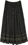 Muddy Grey Paisley Print Long Gypsy Skirt