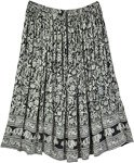 Mirage Black and White Floral Plus Size Skirt [7739]