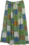 Natural Vibe Green Boho Hippie Rayon Long Skirt