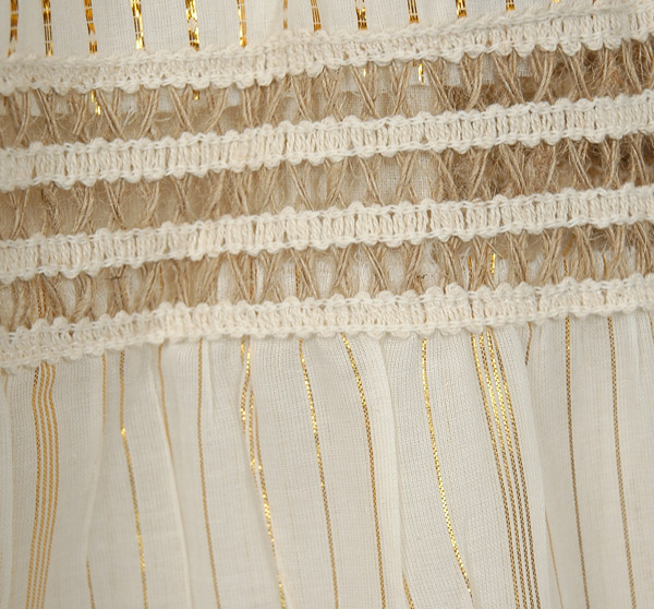 Light Beige Lurex Skirt with Crochet and Tinsel