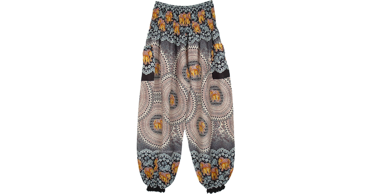 elephant print harem pants