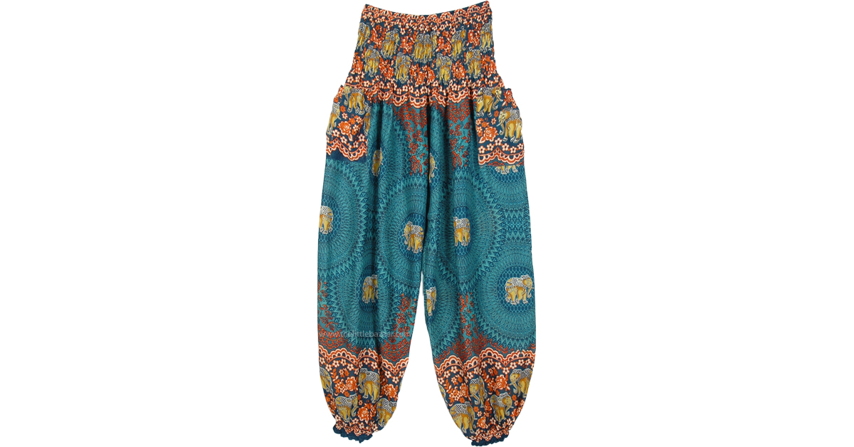 elephant print harem pants