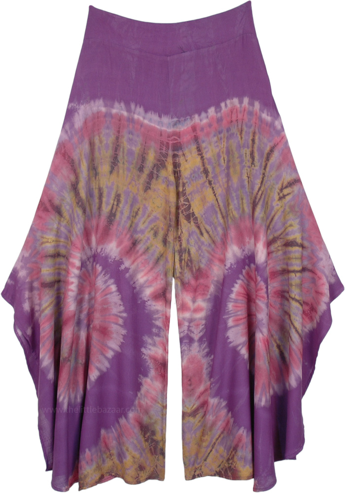 Purple Paradise Rayon Split Leg Boho Pants | Purple | Split-Skirts ...