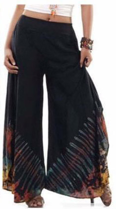 Party Tiger Black Split Wide Leg Boho Trousers