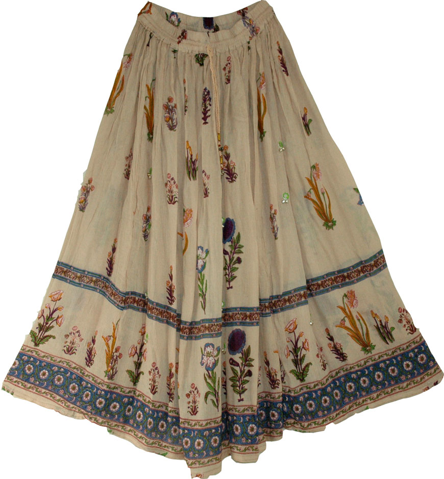 Gypsy Skirt with Floral Print 