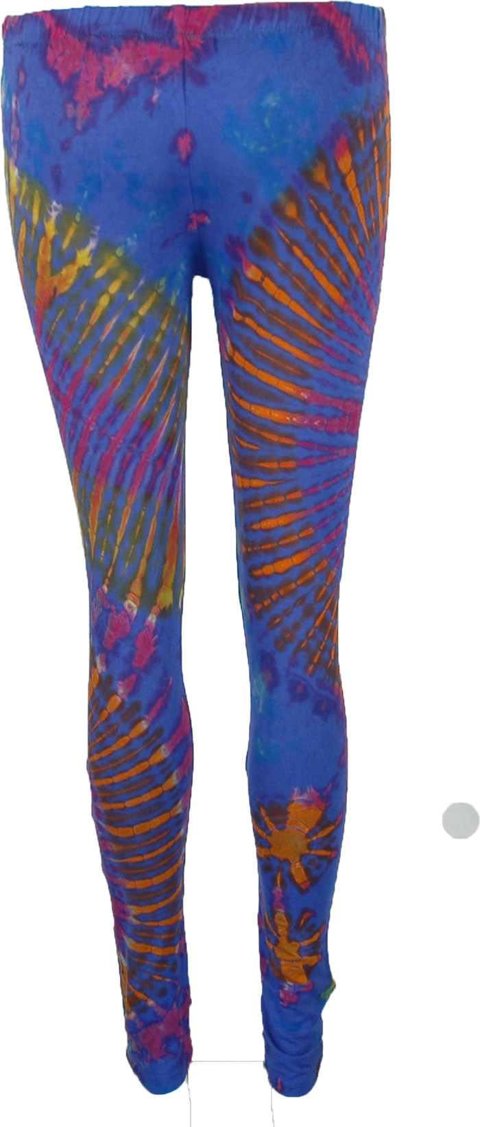 Bon Blue Colorful Soft Tie Dye Stretch Leggings | Blue | Split-Skirts ...