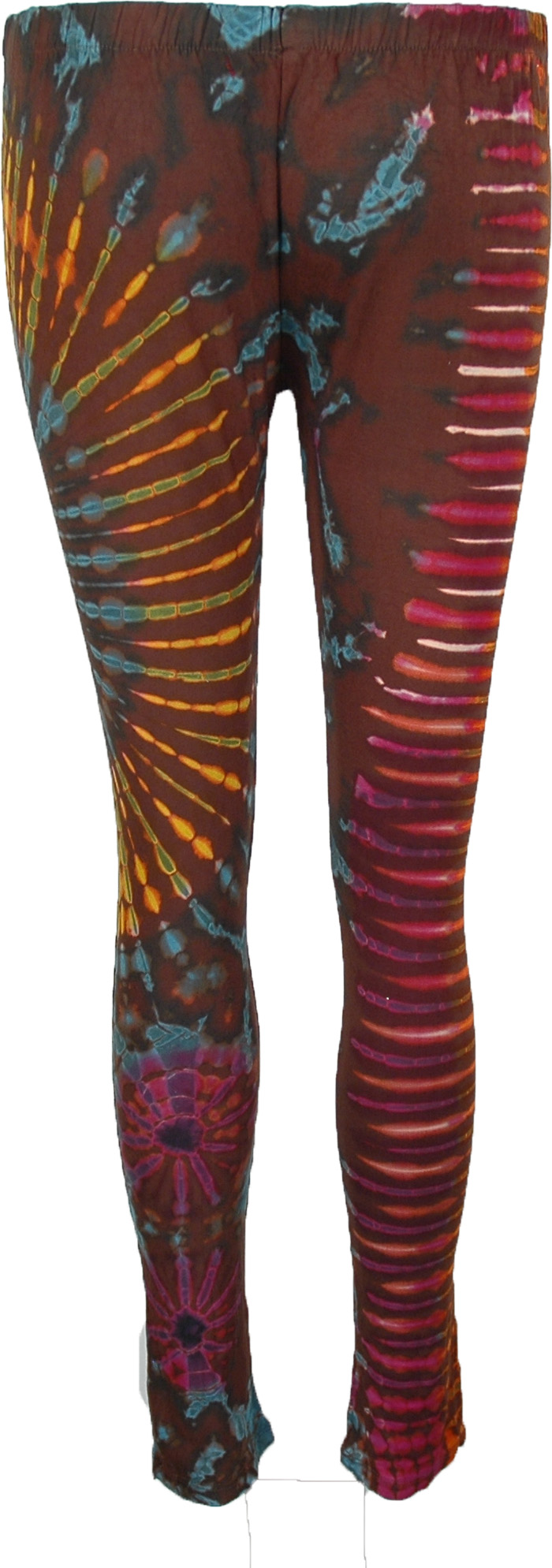 Chocolate Tie Dye Soft Stretch Leggings | Brown | Split-Skirts-Pants ...