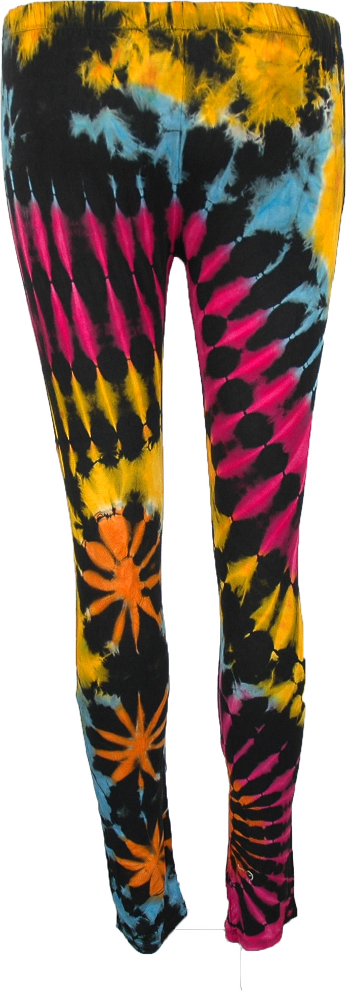 Rainbow Black Tie Dye Soft Stretch Leggings | Black | Split-Skirts ...