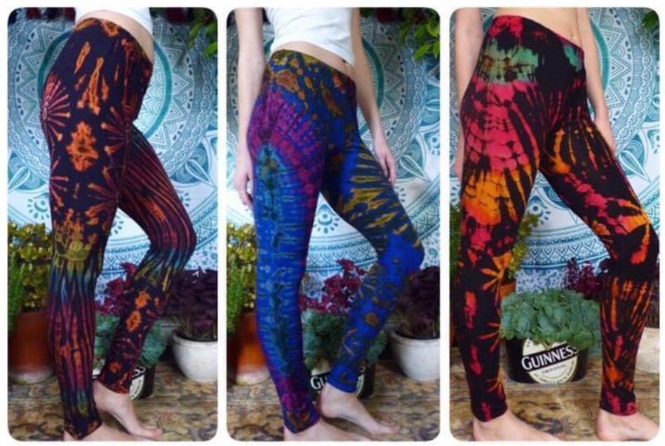 Rainbow Black Tie Dye Soft Stretch Leggings