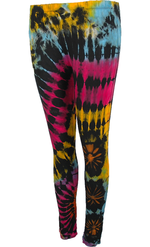 Rainbow Black Tie Dye Soft Stretch Leggings | Black | Split-Skirts ...