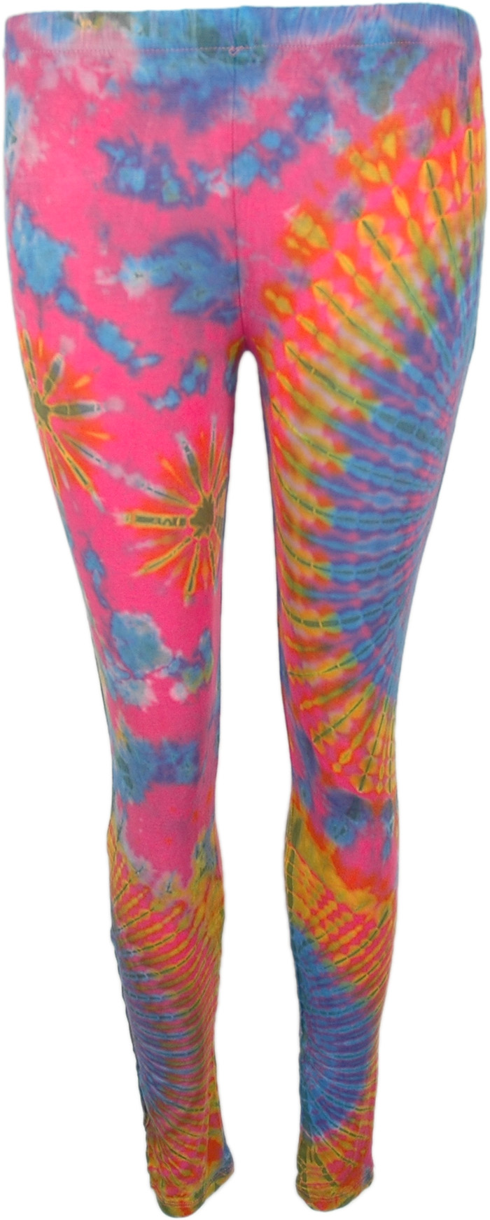 Kaleidoscope Pink Tie Dye Soft Stretch Legging | Pink | Split-Skirts ...