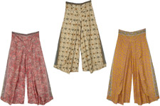 Faux Flap Printed Wide Leg Trouser - Assorted Pack Of 3