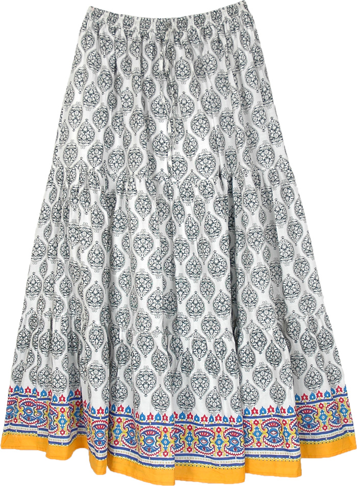 Sale:$16.99 Berlin Boho Long Cotton Tiered Printed Skirt | Clearance ...