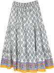 Berlin Boho Long Cotton Tiered Printed Skirt