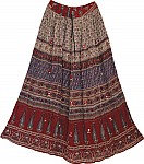 Ethnic Skirt in Red Gypsy Print