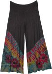 Yoga Pants in Black Hand Tie Dyed at Bottom [7943]