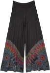 Dreamy Wave Gray Tie Dye Hippie Palazzo Pants