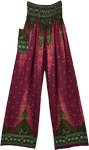 Vibrant Pull Up Printed Palazzo Pants with Pocket in Rayon