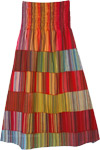 Flaming Fiesta Long Cotton Ankle Length Skirt