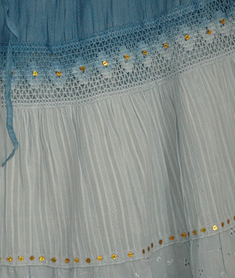 Sequin Blue Summer Long Skirt