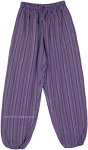Cotton Beach Yoga Pants in Purple with Pockets [7983]
