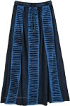 Blue Boho Long Skirt with Ripped Vertical Patches [7987]
