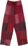 Boho Trousers Cotton Patchwork Red Tones [7988]