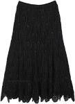 Obsidian Crochet Pattern Long Skirt in Cotton