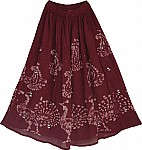 Wine Berry Summer Long Skirt