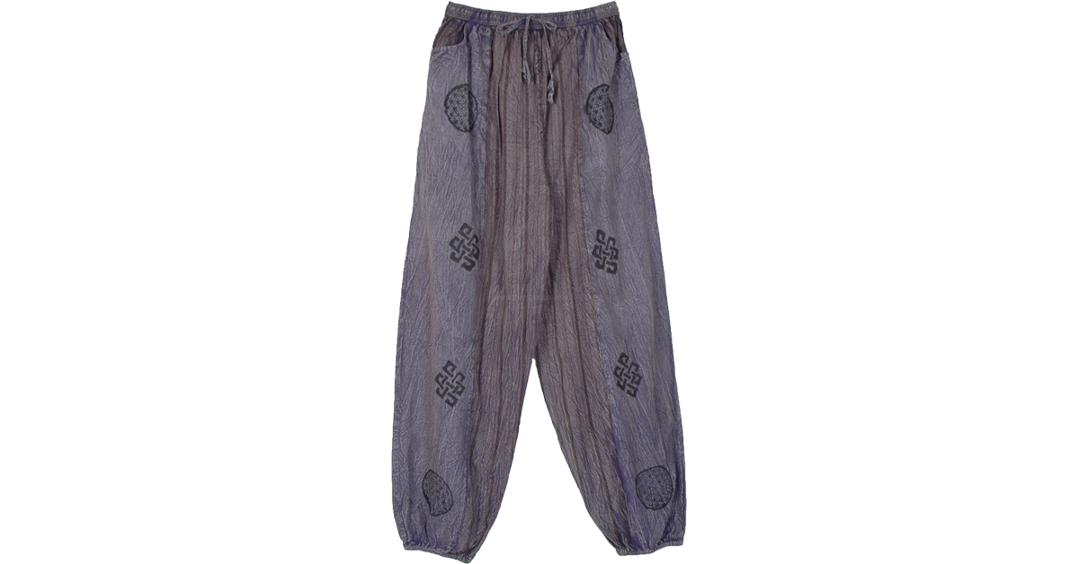 Bohemian Harem Geometric Pattern Yoga Pants Blue SplitSkirtsPants