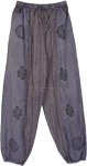 Grey Chateau Hippie Harem Pants with Elastic Drawstring Waist