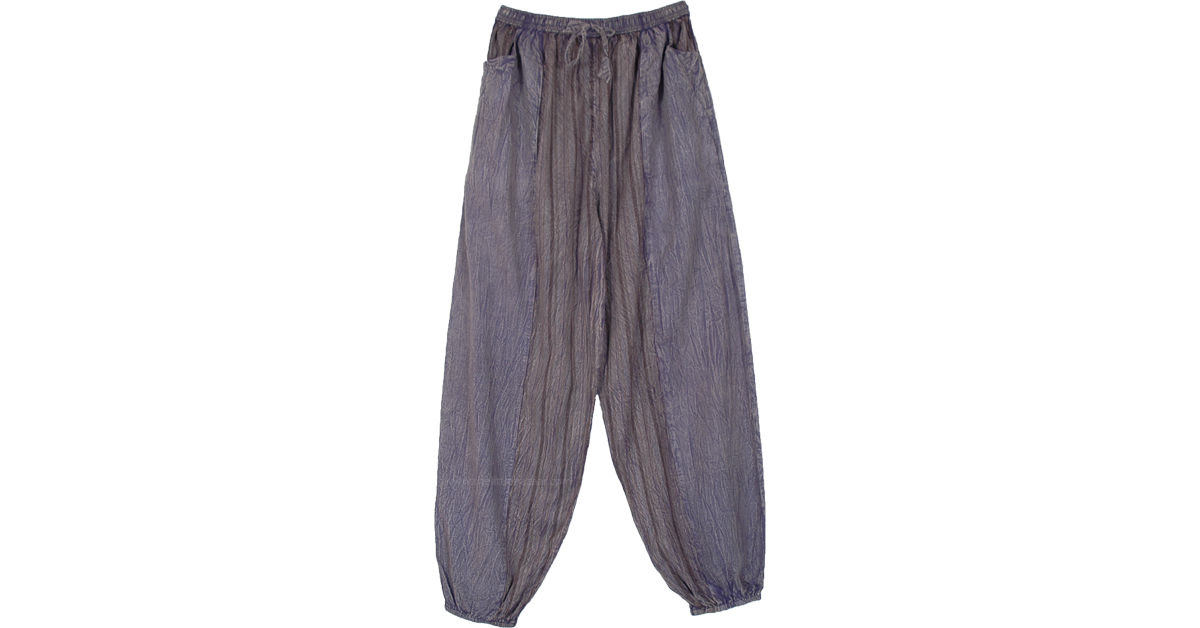 Bohemian Harem Stonewashed Yoga Pants Blue SplitSkirtsPants