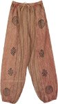 Persimmon Stonewashed Harem Geometric Pattern Yoga Pants