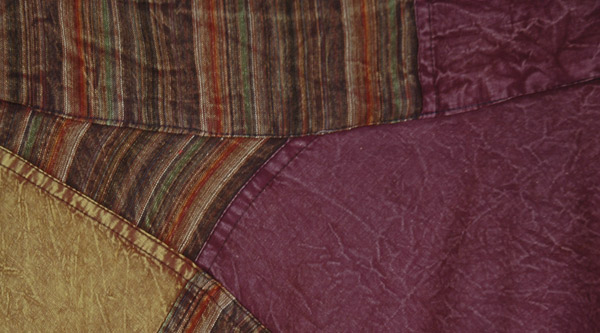 Amethyst and Olive Patchwork Wrap Skirt in Woven Cotton