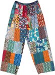 Bohemian Cotton Patchwork Trousers in Floral Prints [8049]
