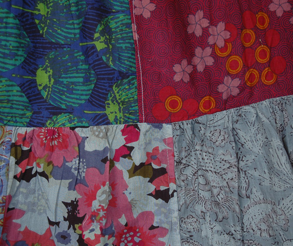 Abstract Mixed Print Cotton Patchwork Maxi Skirt