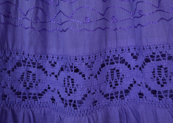 Lilac Blue Skirt with Lace Details