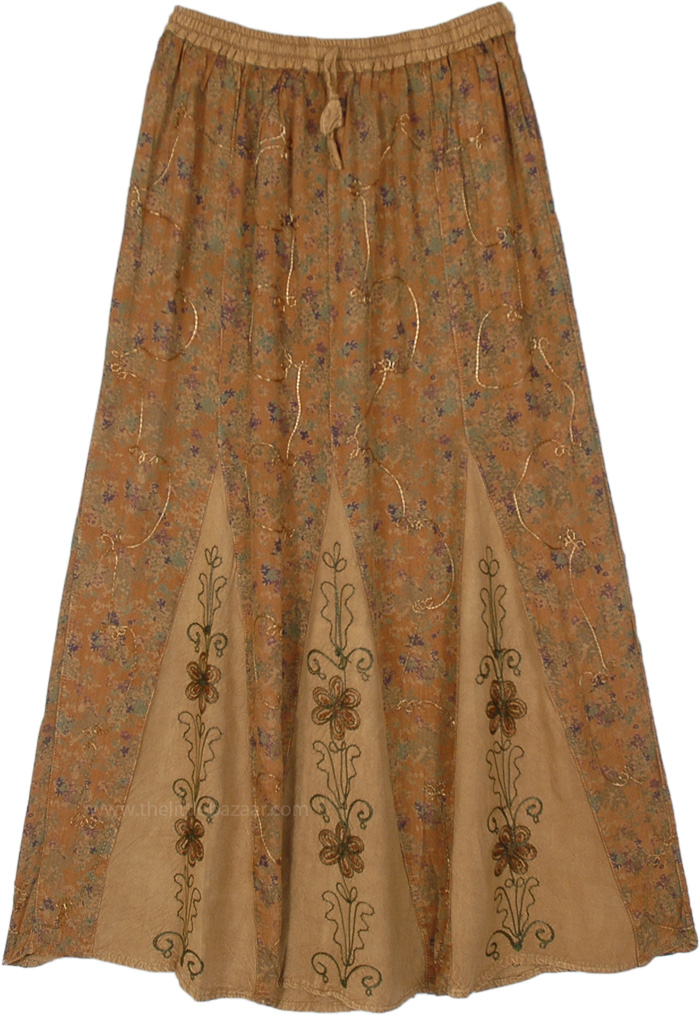 Spicy Mix Floral Printed Rayon Boho Long Skirt
