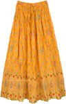 Marigold Crinkled Cotton Summer Long Skirt