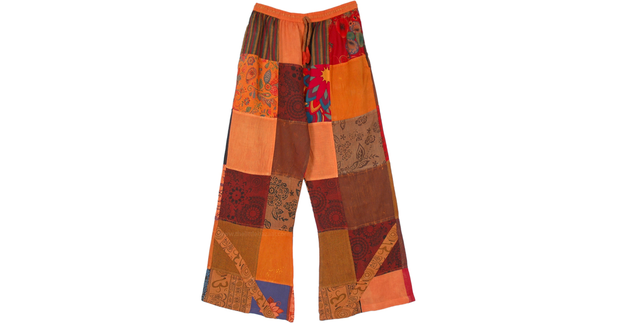 orange cotton pants