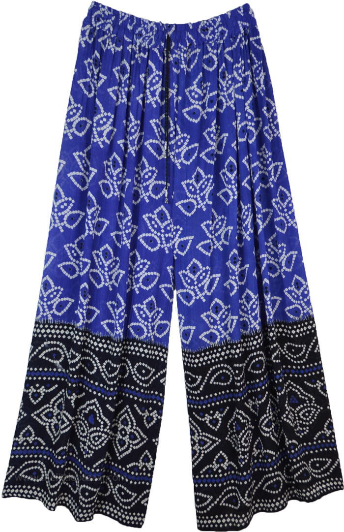 Navy Ditsy | Printed Palazzo Pants | Pure Collection