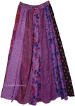 Unique Rayon Long Skirt with Patchwork Patterns  [8280]
