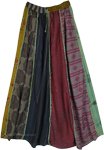 Long Patchwork Tribal Skirt in Forest Inspired Colors [8282]