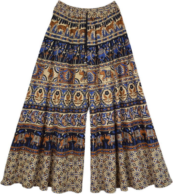 Artsy Printed Wide Leg Palazzo Pants