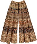 indian Print Wide Leg Palazzo Pants