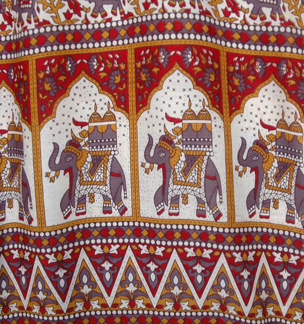 Ethnic Wide Leg Elephant Printed Rayon Lounge Pants