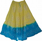 Tie Dye Skirt in Yellow and Blue 