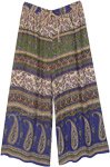 Ethnic indian Paisley Printed Wide Leg Street Pants
