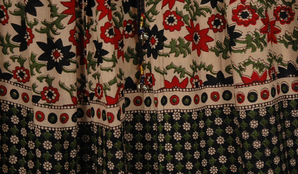 Flower Motif Boho Rayon Long Skirt