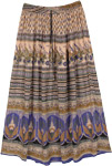 Traditional Flower Motif Maxi Rayon Skirt